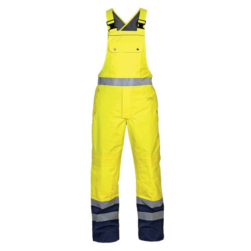 Hydrowear Utting SNS High Visibility Waterproof Bib and Brace Saturn Yellow/Navy Blue S HDW74697