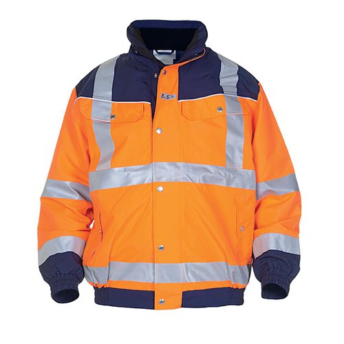 Hydrowear Furth High Visibility SNS Two Tone Pilot Jacket Orange/Navy Blue M