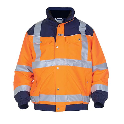 Hydrowear Furth High Visibility SNS Two Tone Pilot Jacket Orange/Navy Blue L