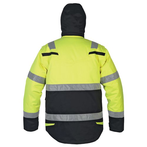 Hydrowear Matlock Multi CVC Waterproof Hi Vis Arc Parka Flame Retardant Lining Saturn Yellow/Blk S