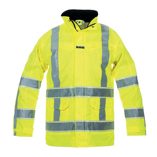 Hydrowear Italie High Visibility Parka with Glow in the Dark GIS Tape Saturn Yellow XL HYD131001SYXL