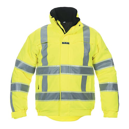 Hydrowear India Hi Vis Pilot Jacket with Glow in the Dark GIS Tape Saturn Yellow 2XL HYD131005SY2XL