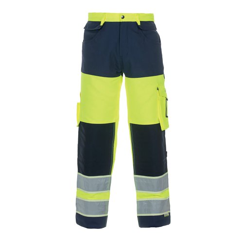 Hydrowear Idstein High Visibility GID Two Tone Trousers Saturn Yellow/Navy Blue 44 HYD131030SYN44