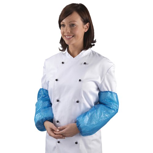 Shield Polythene Oversleeves Latex Free Blue Pack of 100 DA01-B