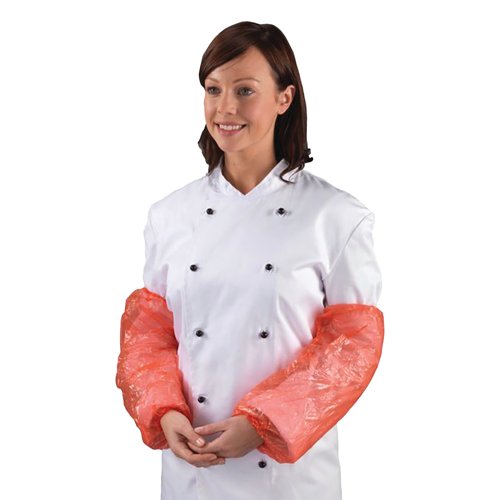 Shield Polythene Oversleeves Latex Free Red Pack of 100 DA01-R
