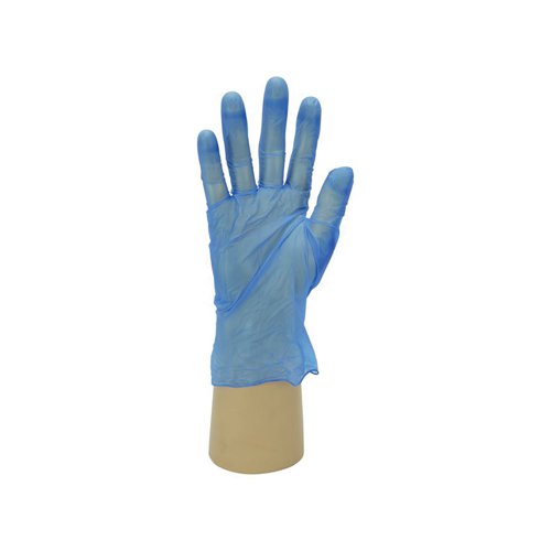 Shield GD11 Blue Vinyl Powdered Disposable Glove Size S (Pack of 100) GD11/S