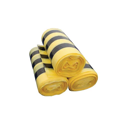 Polyco Clinical Waste Sack For Landfill Medium Duty 90L Yellow Tiger Stripe (Pack of 250) FAYB/5