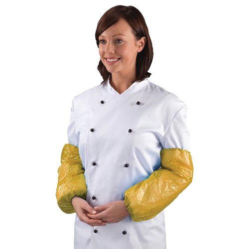 Shield Polythene Oversleeves Latex Free Yellow Pack of 100 DA01-Y