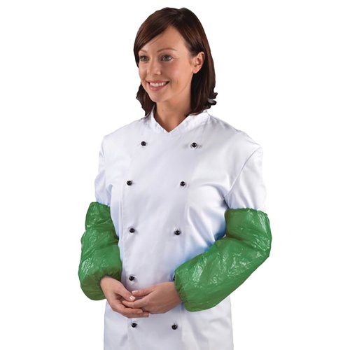 Shield Polythene Oversleeves Latex Free Green Pack of 100 DA01-G