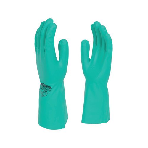 Polyco NitriTech III Green Flock Lined 33cm Nitrile Rubber Glove Size 10 92/10