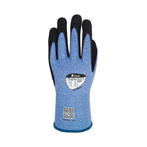 Polyco Polyflex Eco N Nitrile Glove Blue/Black 7 Pack of 10 PEN-7