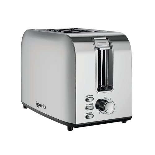 Igenix 2 Slice Toaster 750W Stainless Steel IGT0209SS