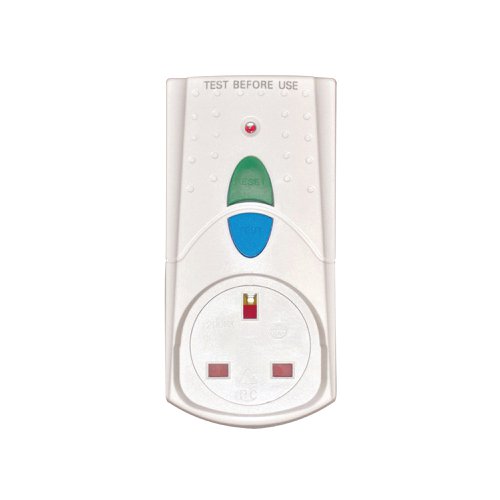 RCD Safety Plug White (Takes 3000 upto Watts and 13 Amps) PB5000