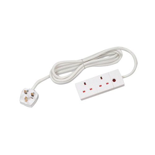 CED 2-Way Extension Lead 13 Amp 5m White CEDTS2513M | Countrywide Electrical Distributors