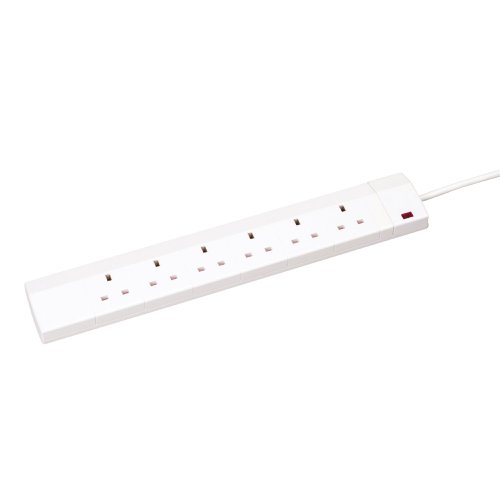 CED 6-Gang Extension Lead 2m White CEDTS6213M | Countrywide Electrical Distributors