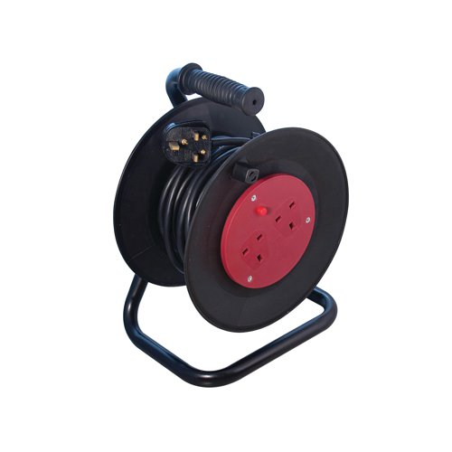 CED Heavy Duty 2-Way 10 Amp Extension Reel 25m Black WCR252 | Countrywide Electrical Distributors