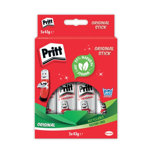 Pritt Stick Original Glue Stick 43g (Pack of 5) 1456072