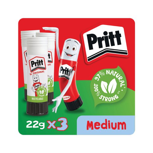 Pritt Stick Glue Stick 22g (Pack of 3) 1483484