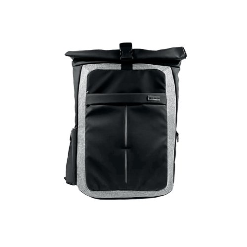 Monolith Rolltop Business Laptop Backpack 17.2 Inch Two Tone Black Grey 2000001503 Ryman Business UK