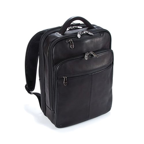 Falcon Laptop Backpack Full Grain Luxury Leather Black FI6705