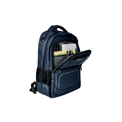 Monolith 15.6 Inch Business Commuter Laptop Backpack USB Headphone Port Navy Blue 9115B