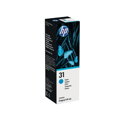 HP 31 Original Ink Bottle 70-ml Cyan 1VU26AE