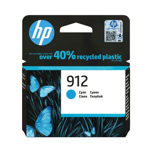 HP 912 Original Ink Cartridge 2.93-ml Cyan 3YL77AE