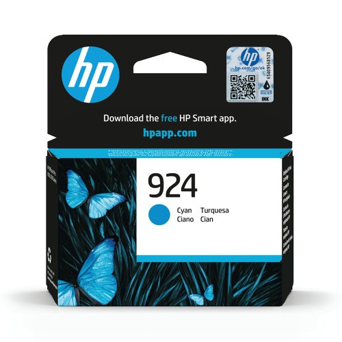 HP 924 Original Ink Cartridge Cyan 4K0U3NE