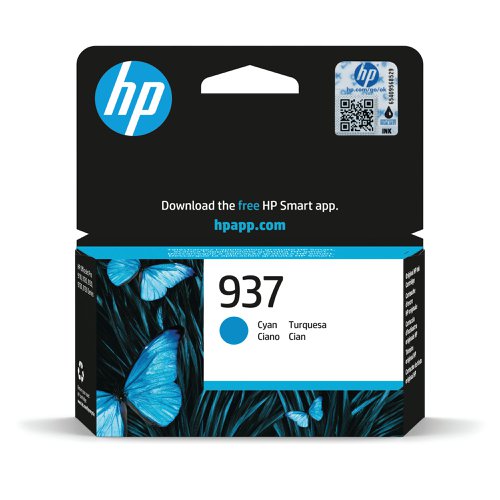 HP 937 Original Ink Cartridge Cyan 4S6W2NE