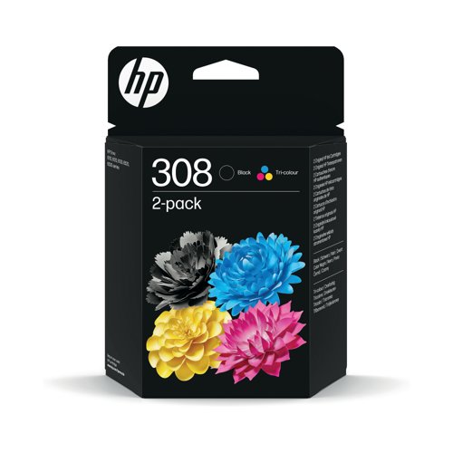 HP 308 Original Ink Cartridge Black/Tri-color Combo 6L6S6UE