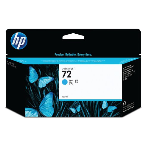 HP 72 DesignJet Ink Cartridge 130ml Cyan C9371A