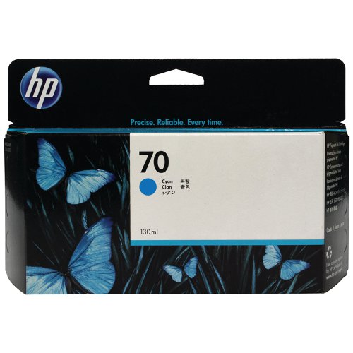 HP 70 DesignJet Ink Cartridge 130ml Cyan C9452A