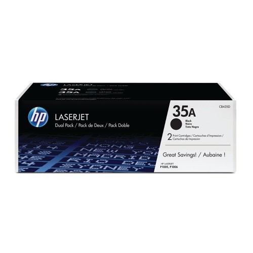 HP 35A Original LaserJet Toner Cartridge Black 2-pack CB435AD