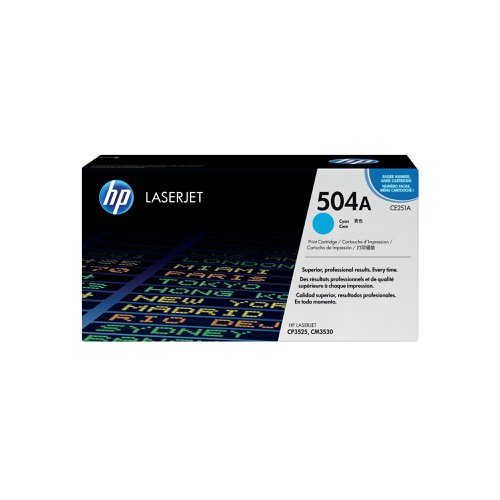 HP 504A Original LaserJet Toner Cartridge Cyan CE251A