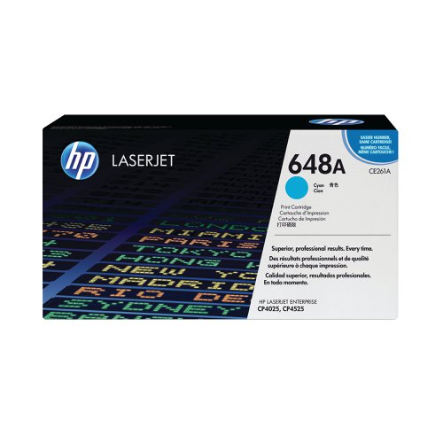 HP 648A LaserJet Toner Cartridge Cyan CE261A