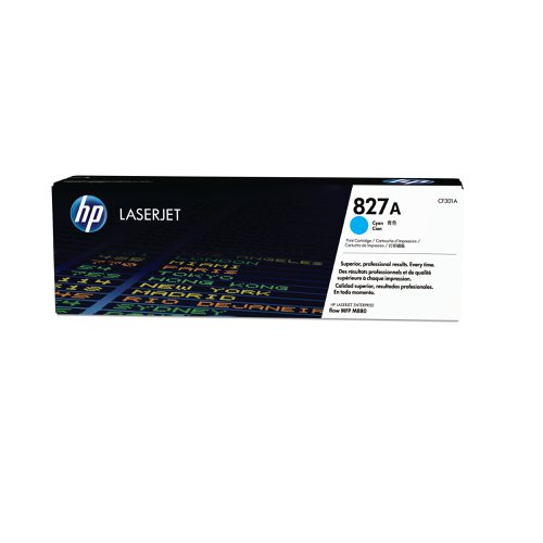 HP 827A LaserJet Toner Cartridge Cyan CF301A