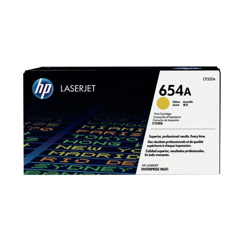 HP 654A Laserjet Toner Cartridge 15K Yellow CF332A