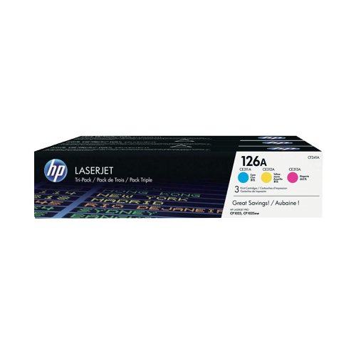 HP 126A Cyan/Magenta/Yellow LaserJet Toner Cartridge (3 Pack) CF341A