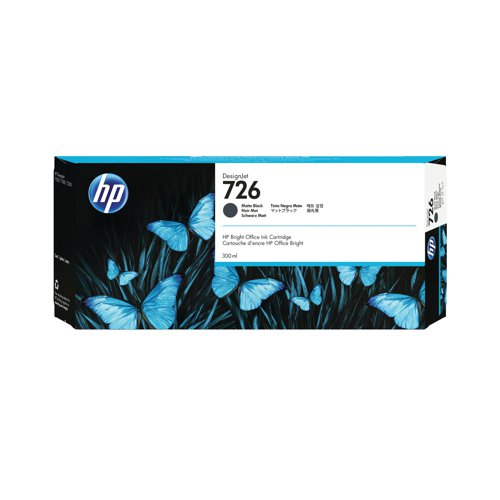 HP 726 DesignJet Ink Cartridge 300-ml Matte Black CH575A