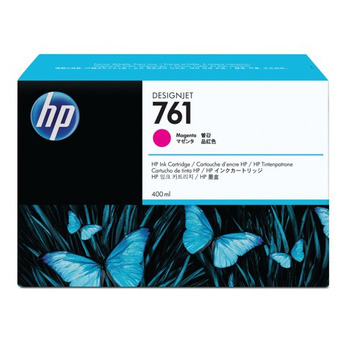 HP 761 DesignJet Ink Cartridge 400-ml Magenta CM993A