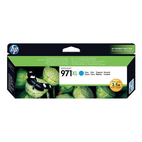 HP 971XL Original Ink Cartridge High Yield Cyan CN626AE