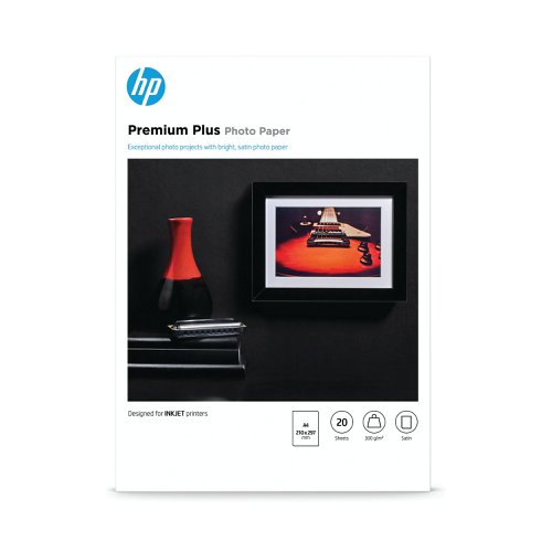 HP A4 White Premium Semi-Glossy Photo Paper (Pack of 20) CR673A