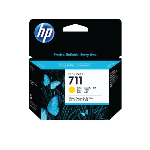 HP 711 Original Ink Cartridge 29-ml Yellow 3-pack CZ136A