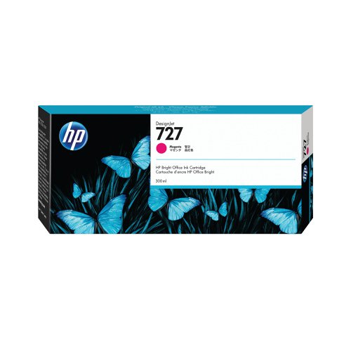 HP 727 DesignJet Ink Cartridge 300-ml Magenta F9J77A