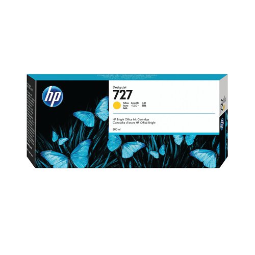 HP 727 DesignJet Ink Cartridge 300-ml Yellow F9J78A