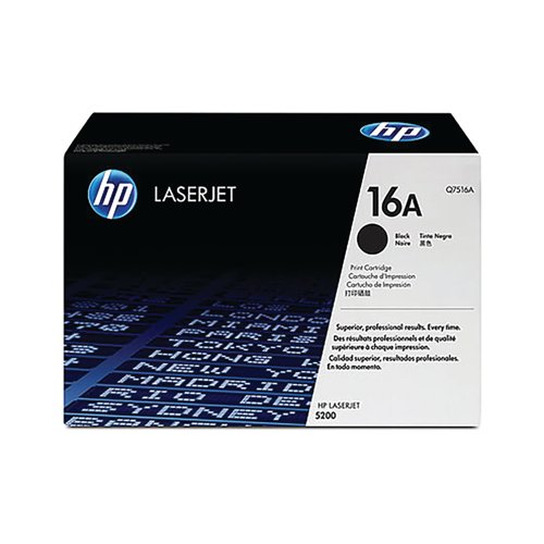 HP 16A Original LaserJet Toner Cartridge Black Q7516A