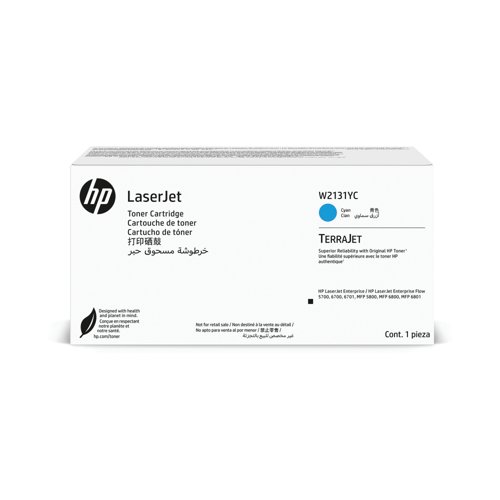 HP 213Y Contract Original LaserJet Toner Cartridge Extra High Yield Cyan W2131YC