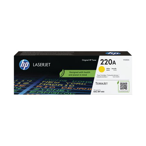 HP 220A Original LaserJet Toner Cartridge Yellow W2202A