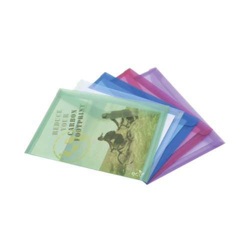 Rapesco Eco Popper Wallet A4 + Assorted (Pack of 5) 1039