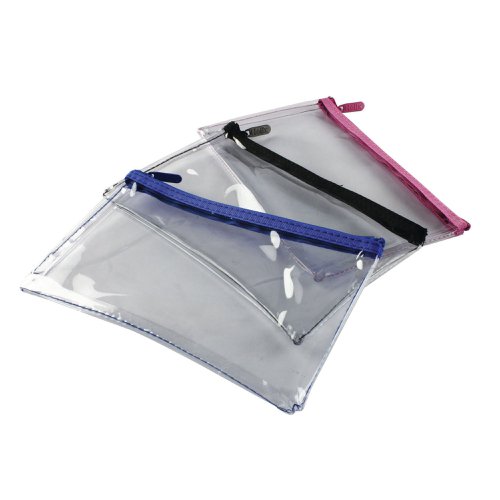 Helix Clear Pencil Case 200x125mm Assorted (Pack of 12) M77040 Pencil Cases HX27069